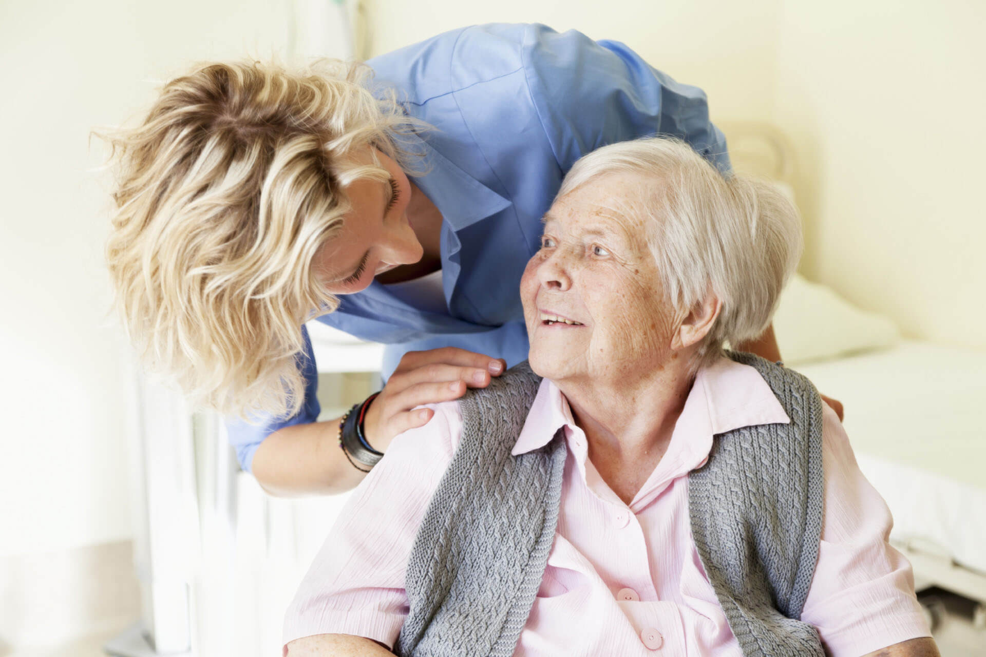 Elderly Woman Talking To The Female Nurse - In Home Aged Care - ESP Healthcare